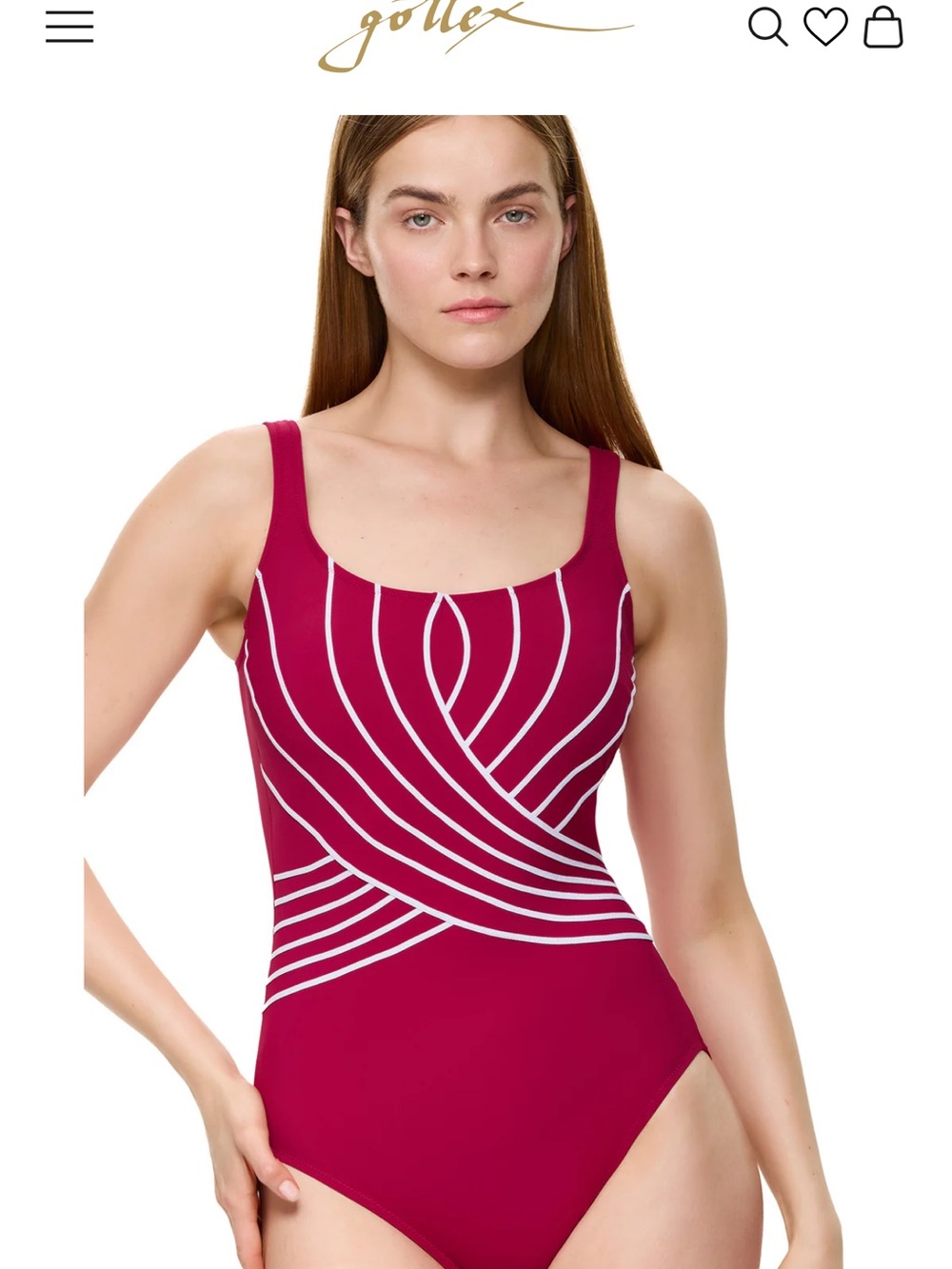 Gottex Pink One-Piece Tummy Control Swimsuit with White Stripe Detail